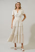 Sandy Shore Palmer Linen Tiered Maxi Dress